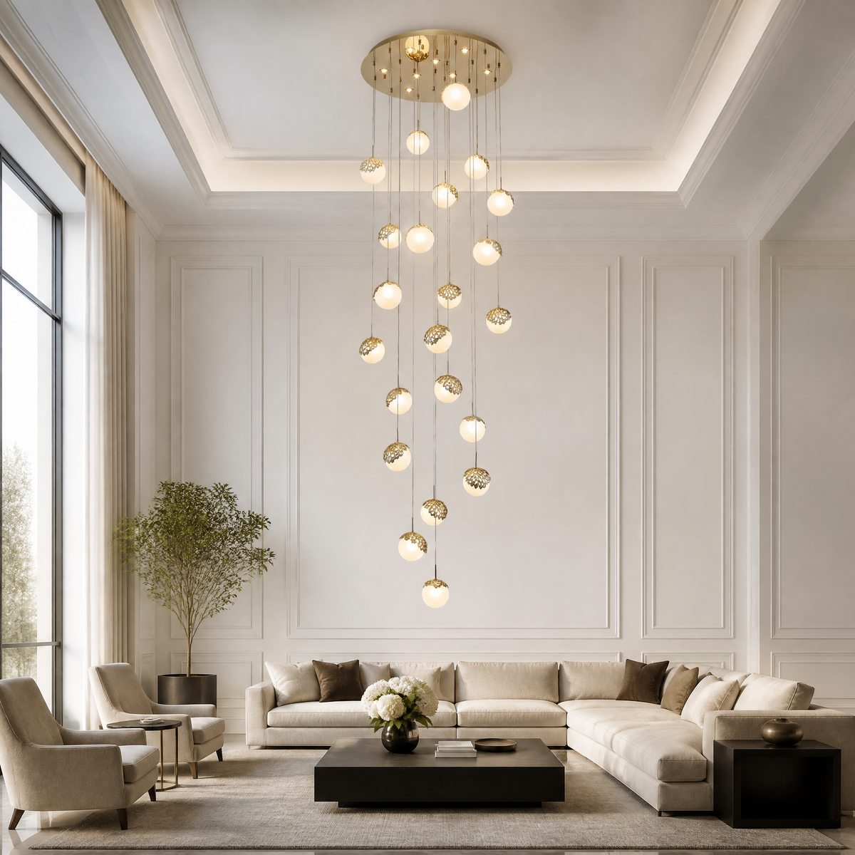 Yiosi Series Linear Glass Chandelier 47" Style A