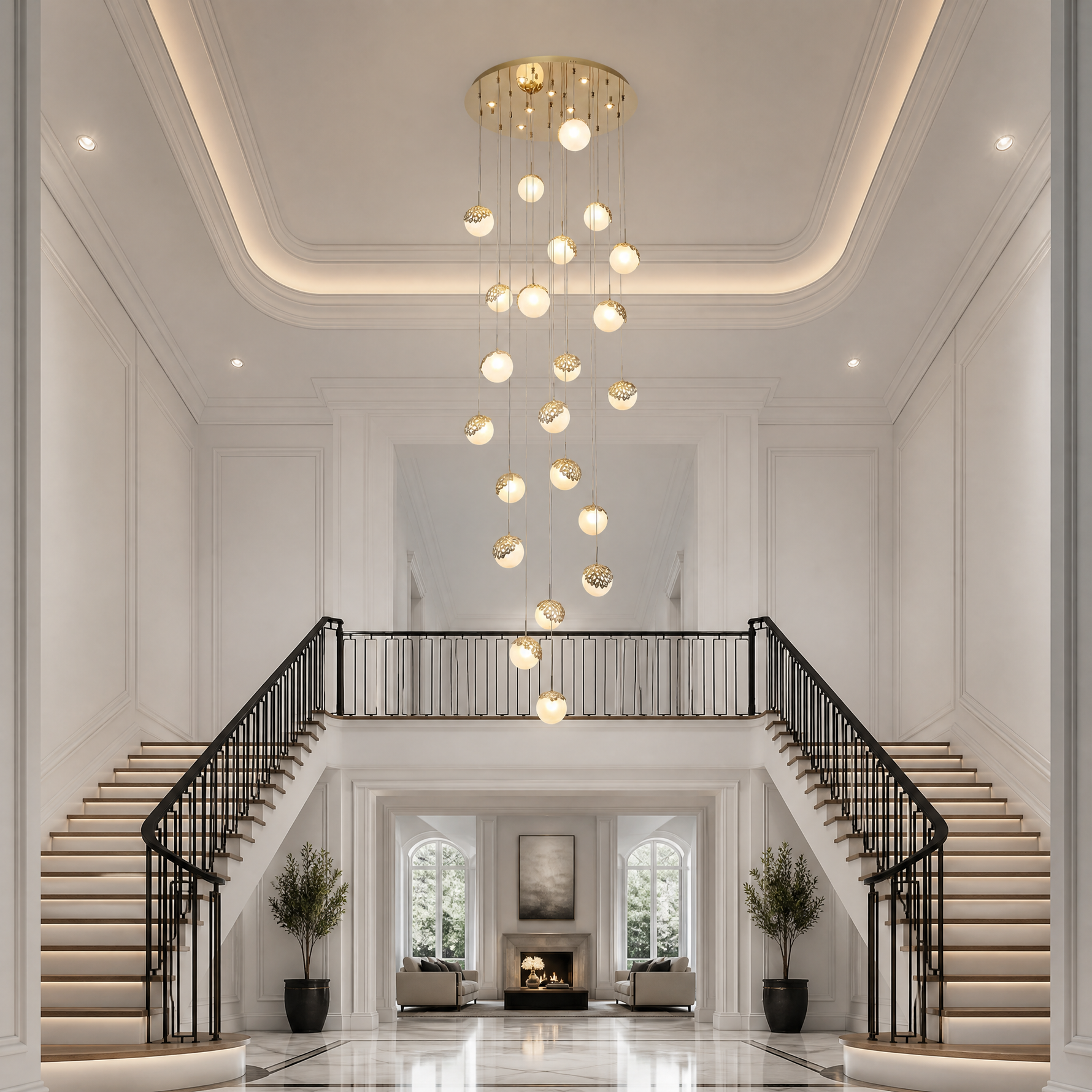 Yiosi Series Linear Glass Chandelier 47" Style A