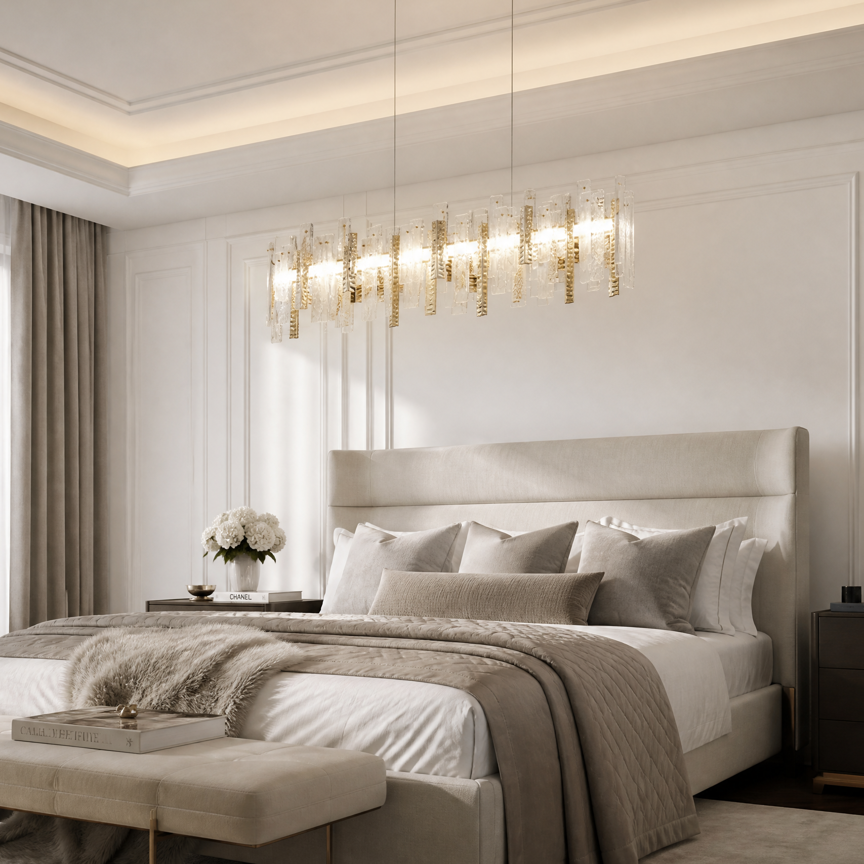 Yiosi Series Linear Glass Chandelier 59"