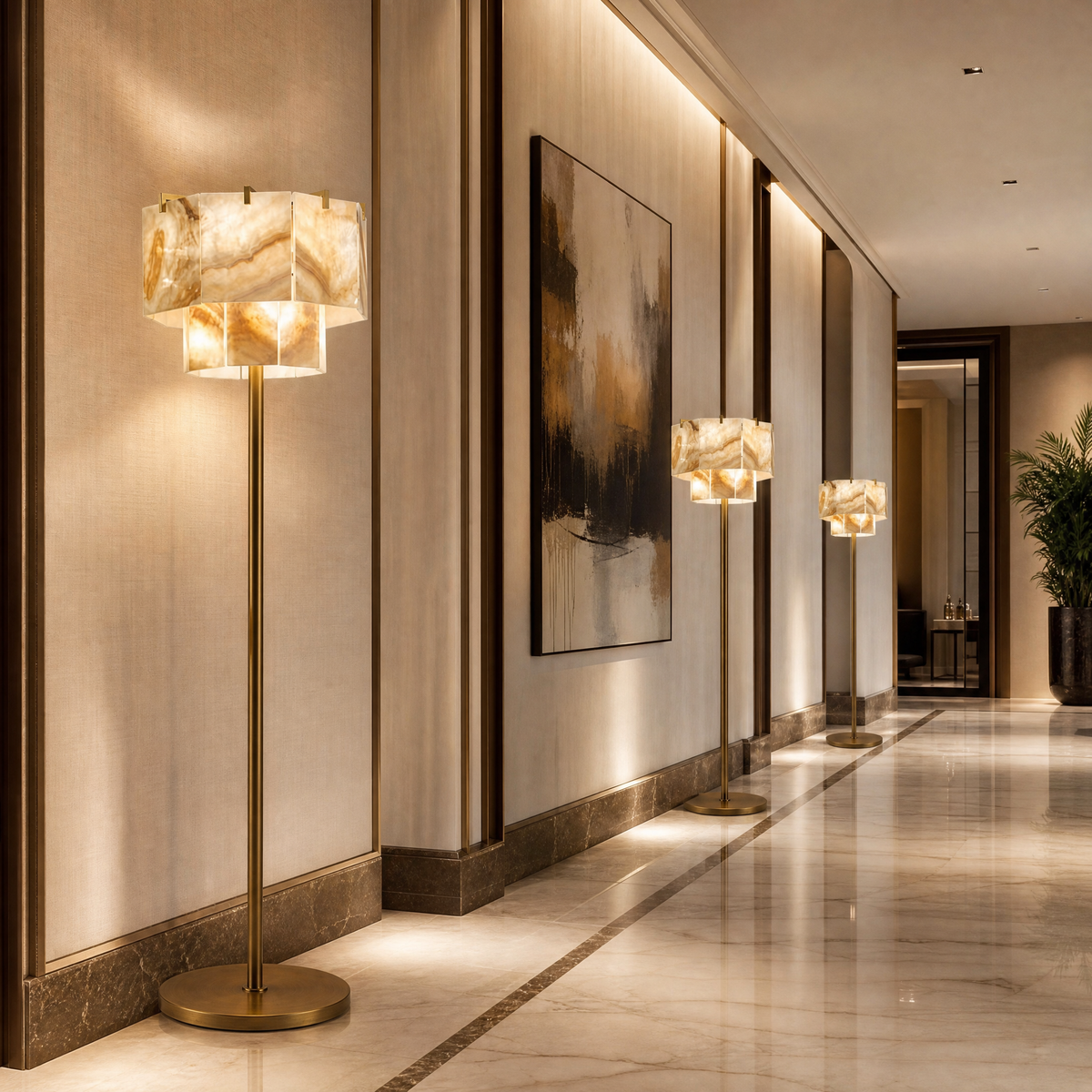 Yiosi Series Natural Stone Floor Lamp