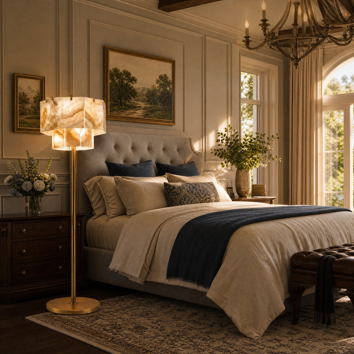 Yiosi Series Natural Stone Floor Lamp