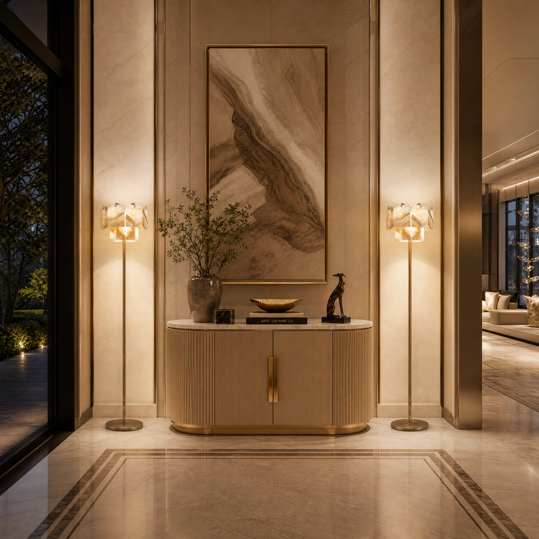 Yiosi Series Natural Stone Floor Lamp