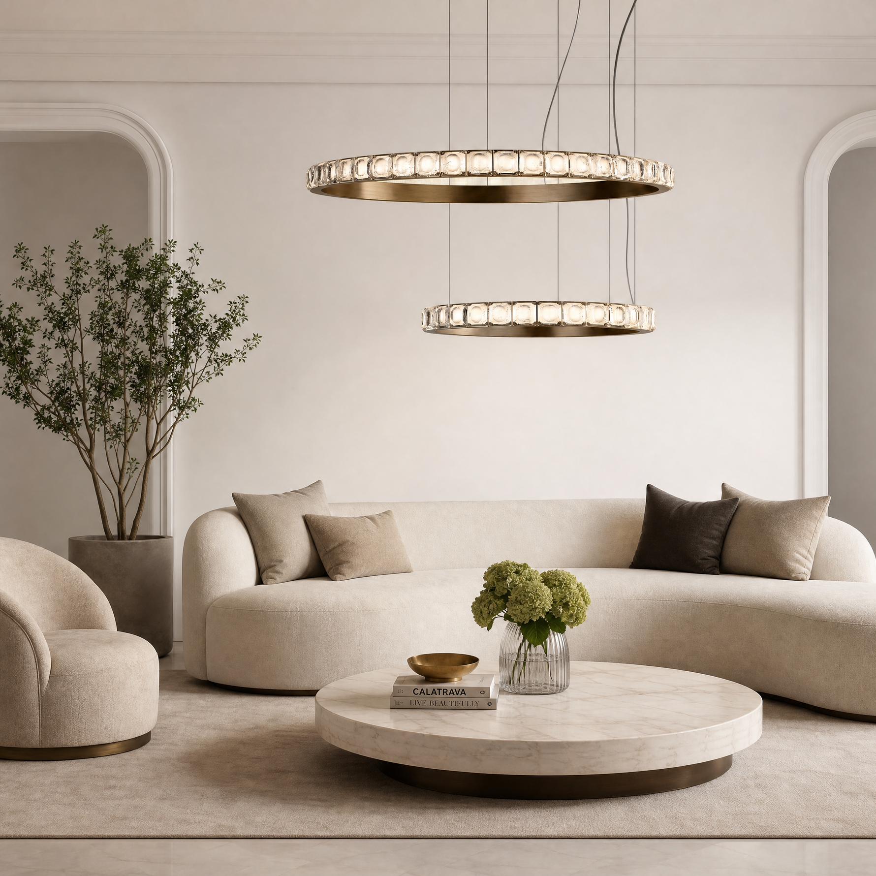 Yiosi Series Nested Crystal Chandelier Style A