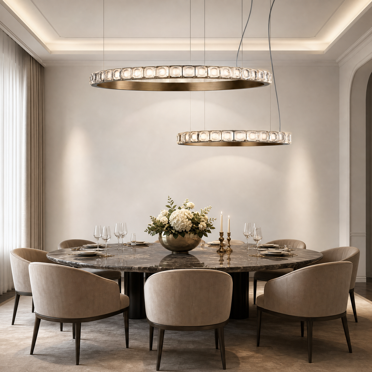 Yiosi Series Nested Crystal Chandelier Style A