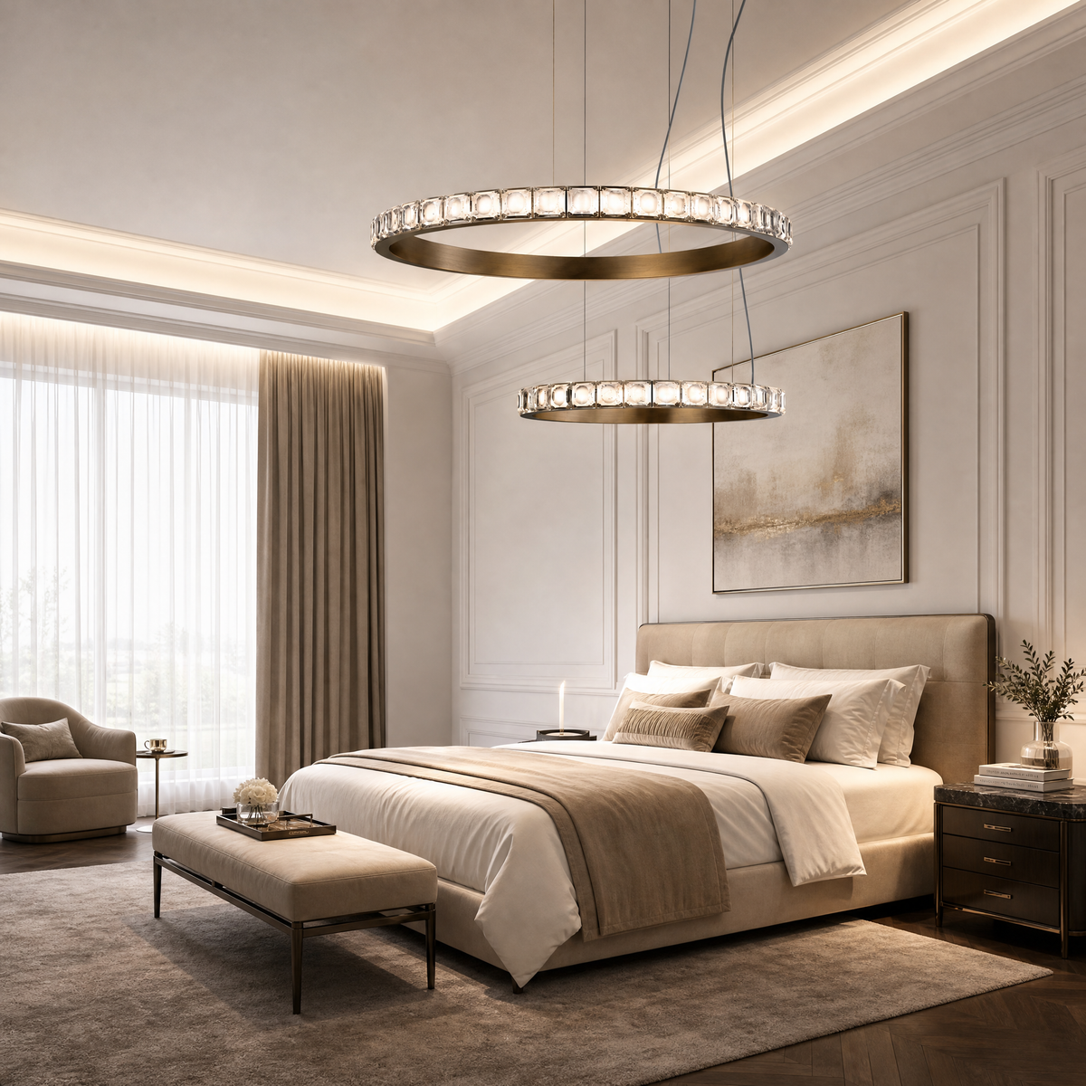Yiosi Series Nested Crystal Chandelier Style A