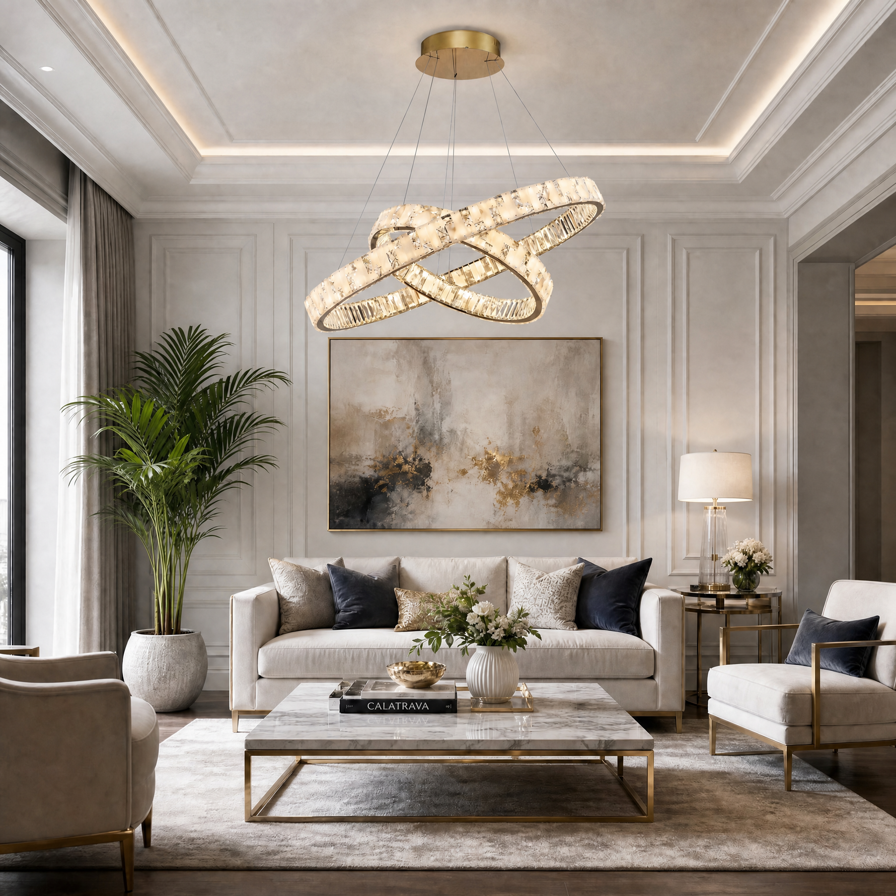 Yiosi Series Nested Crystal Chandelier Style H