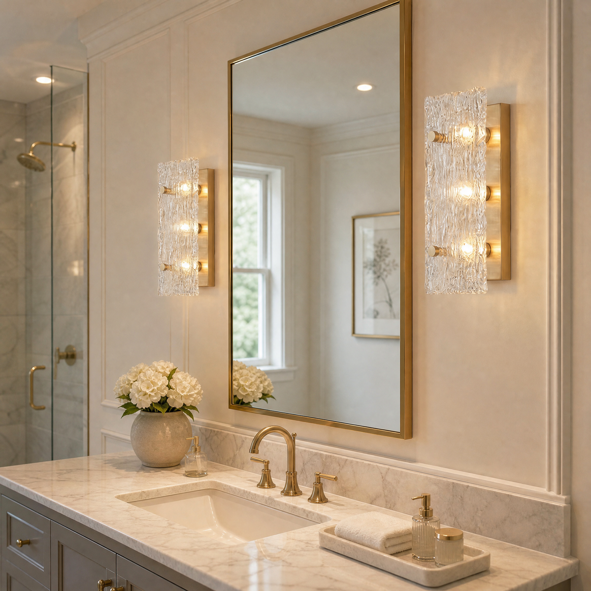 Yiosi Series Triple Glass Wall Sconce 16"