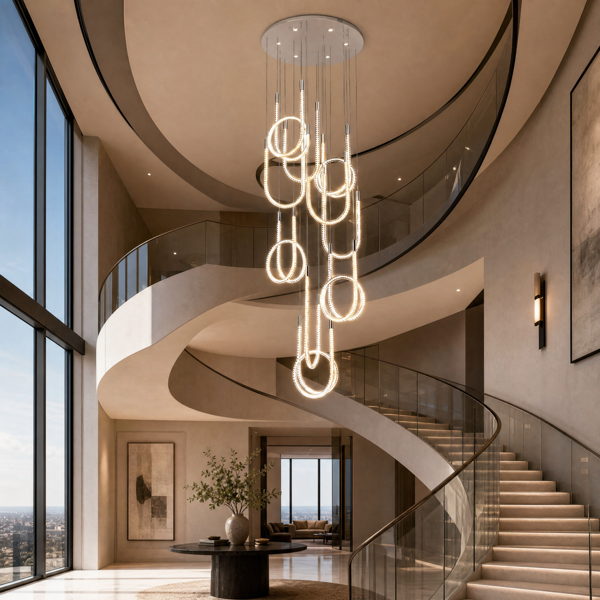 Yiosi Star Shine Cascading Glass Chandelier 31"