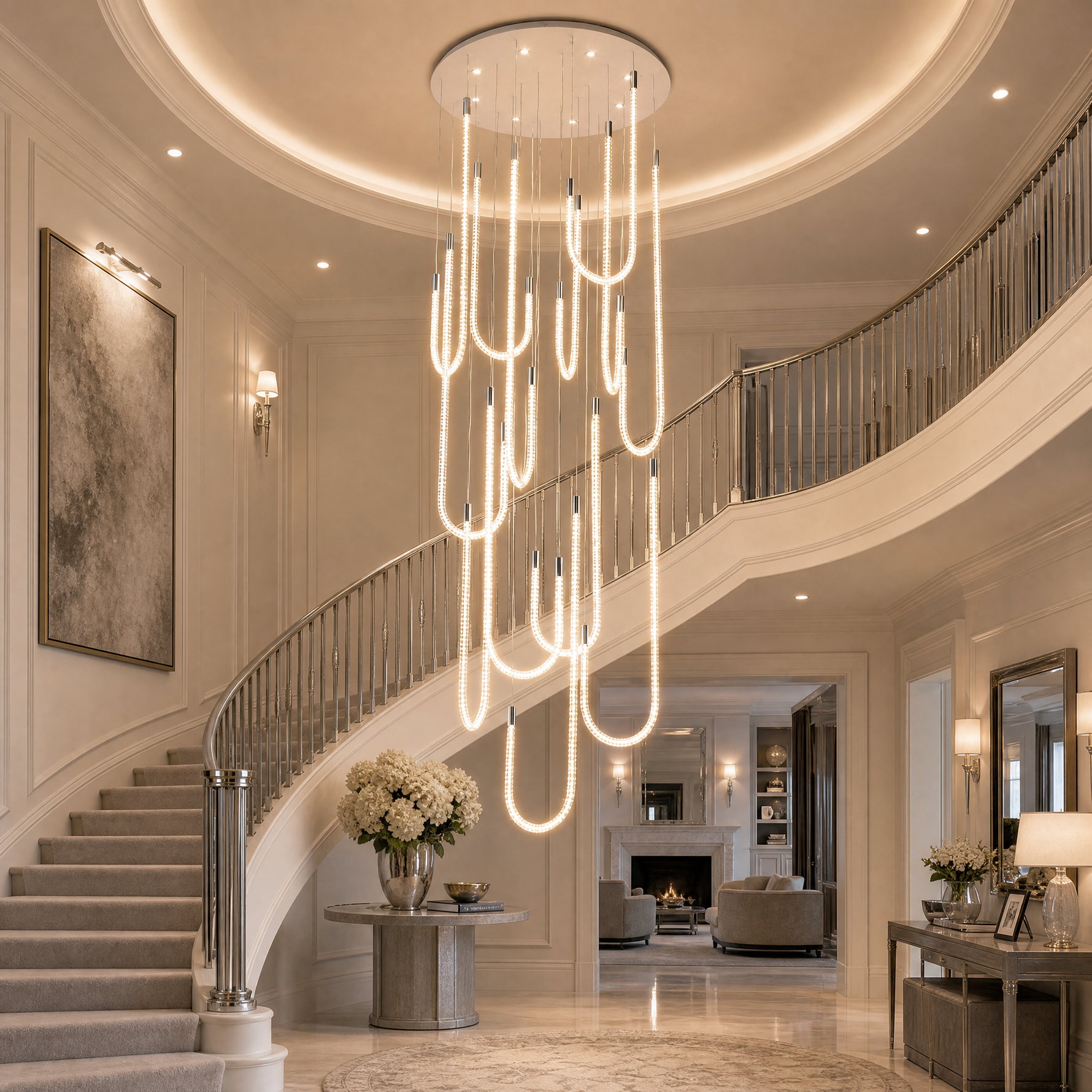 Yiosi Star Shine Cascading Glass Chandelier 39"