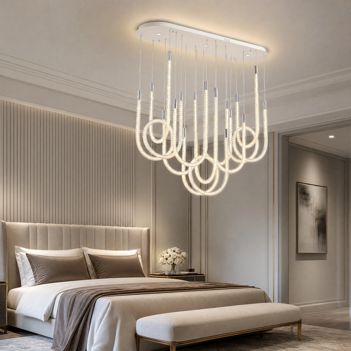 Yiosi Star Shine Cluster Glass Chandelier 47"