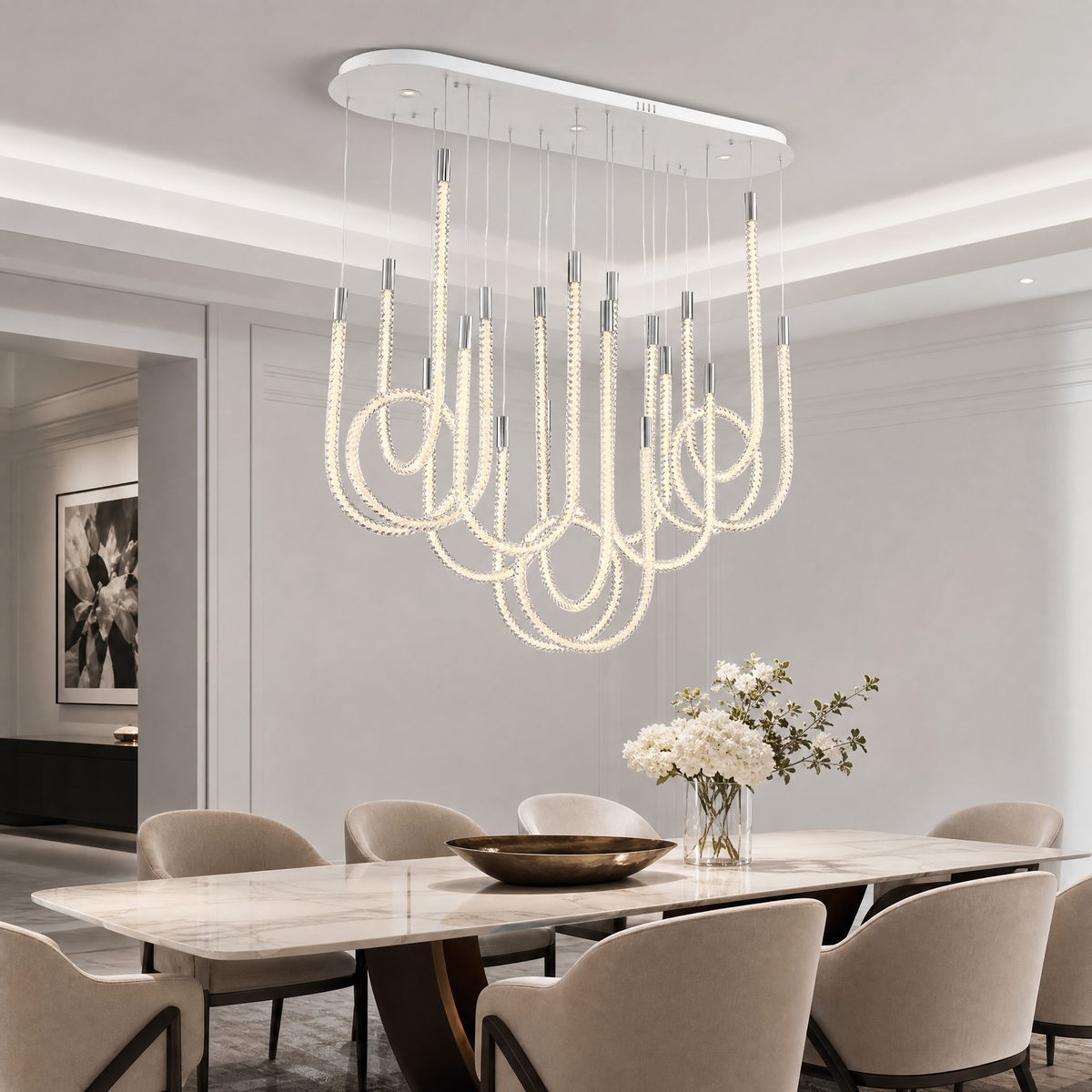 Yiosi Star Shine Cluster Glass Chandelier 47"
