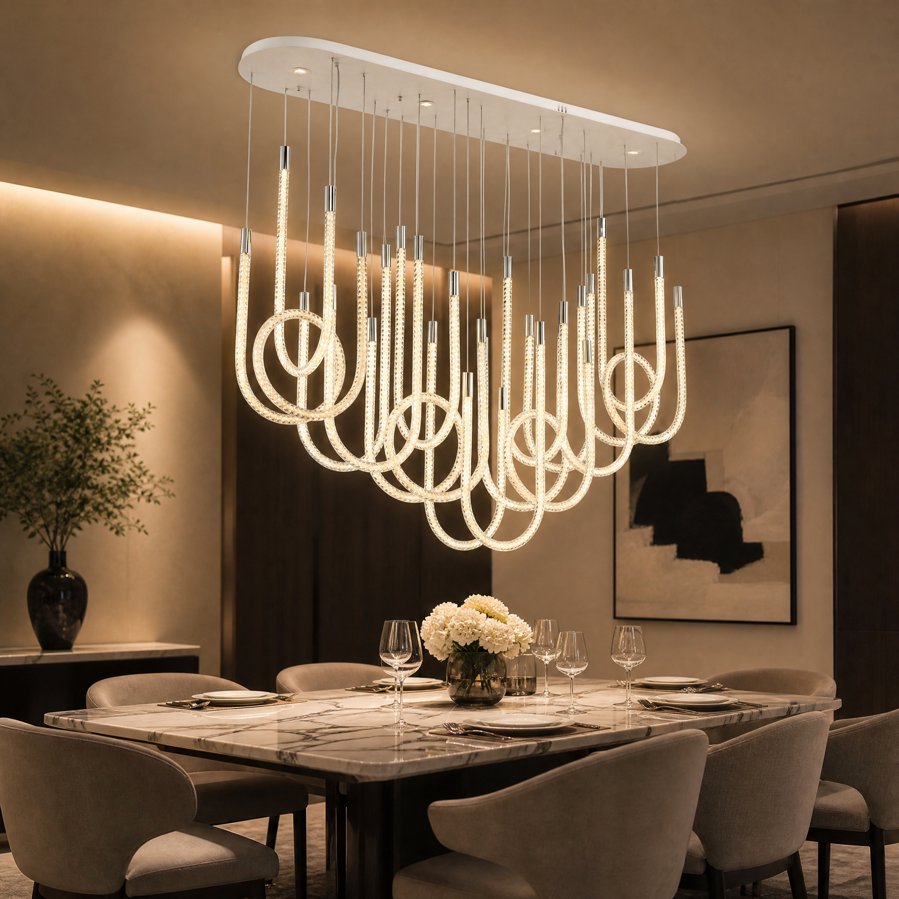 Yiosi Star Shine Cluster Glass Chandelier 63"