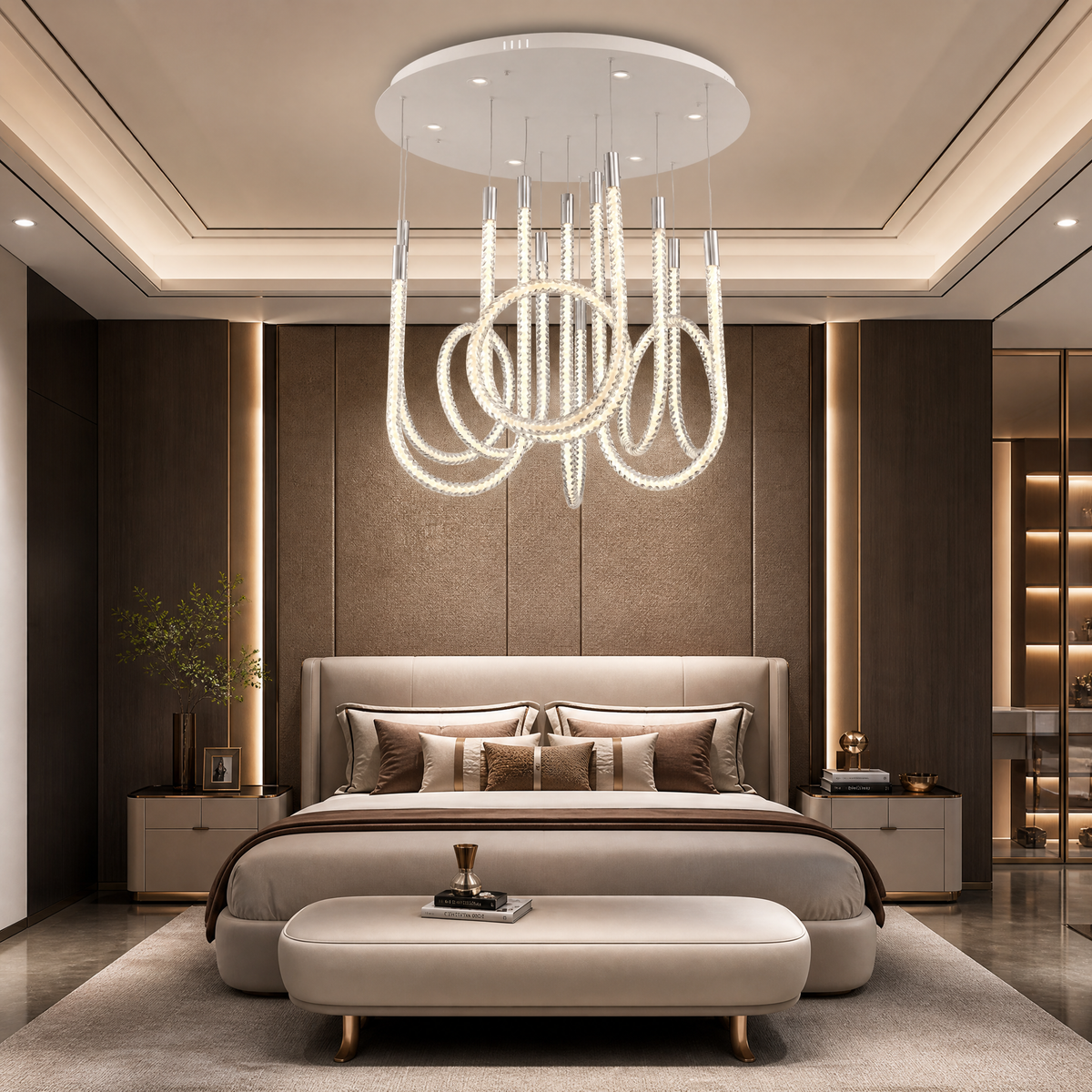 Yiosi Star Shine Glass Chandelier 31"