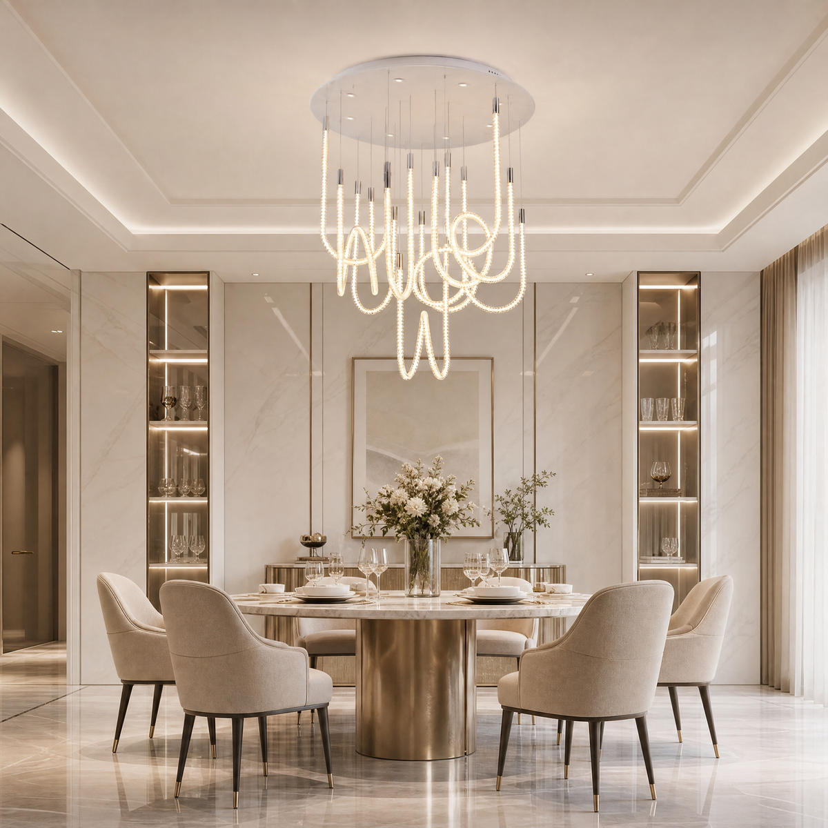 Yiosi Star Shine Glass Chandelier 39"