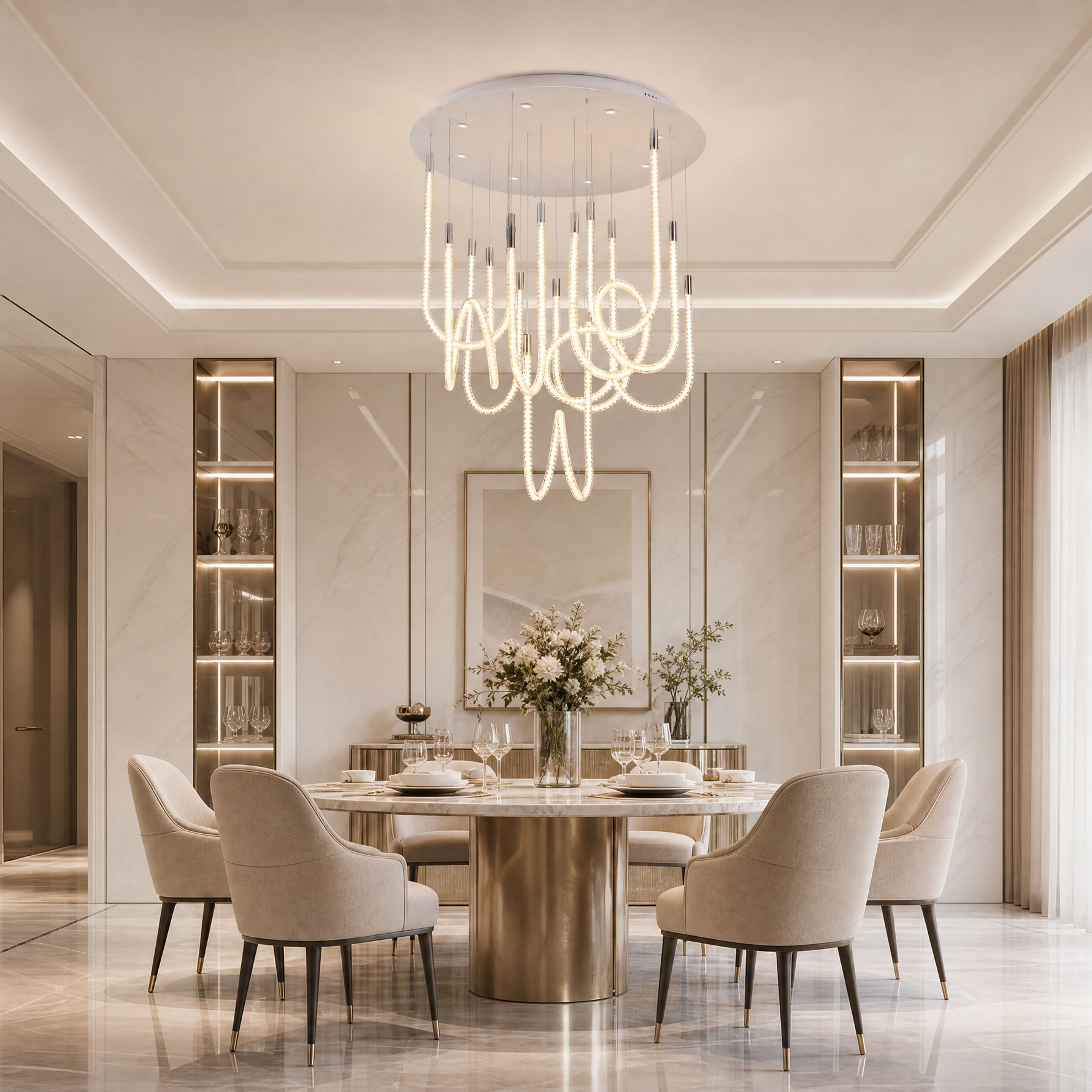 Yiosi Star Shine Glass Chandelier 39"