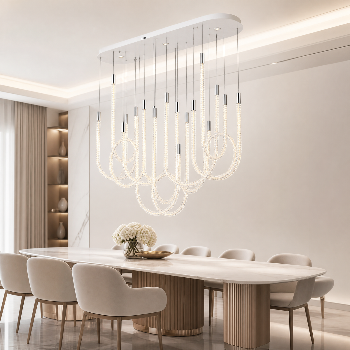 Yiosi Star Shine Glass Chandelier 47"