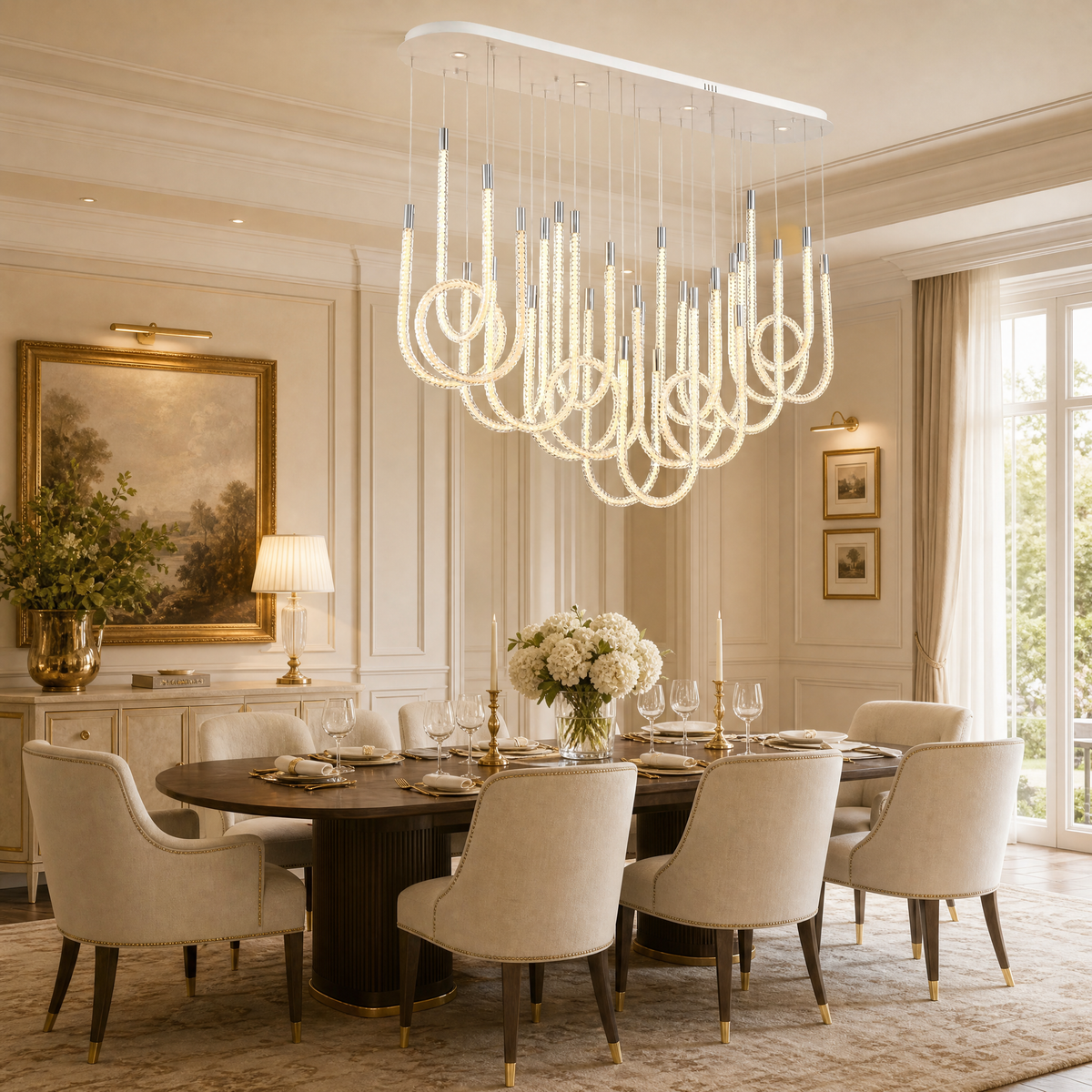 Yiosi Star Shine Glass Chandelier 63"