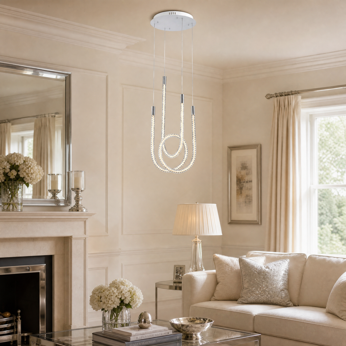 Yiosi Star Shine Glass Pendant Light 15"