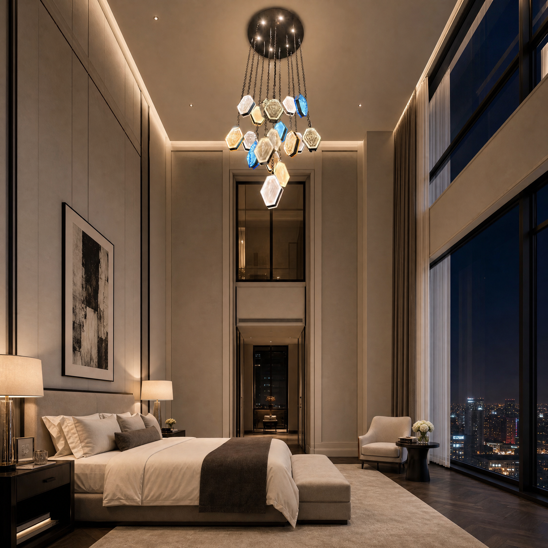 Yiosi Starlink Cascading Glass Chandelier