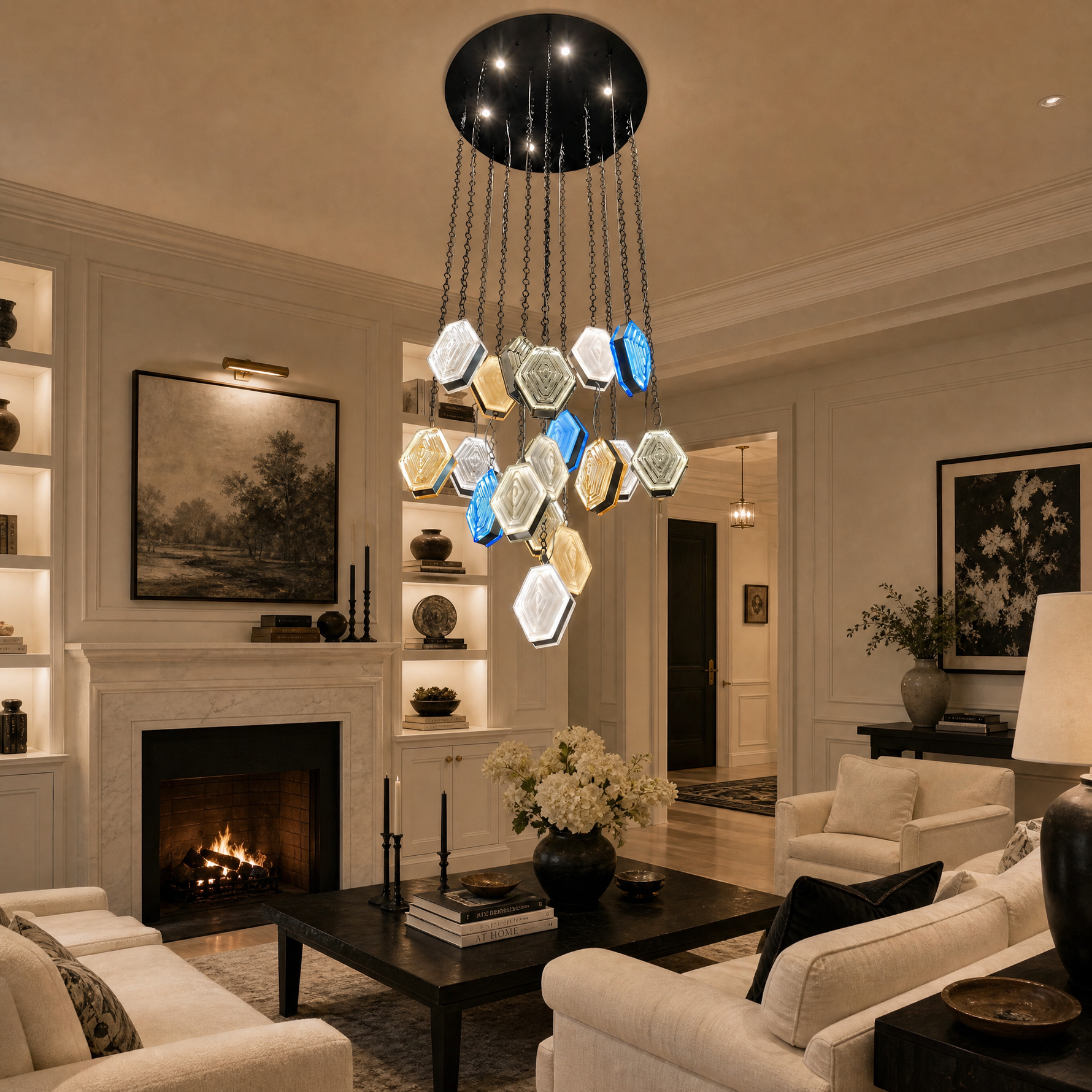 Yiosi Starlink Cascading Glass Chandelier