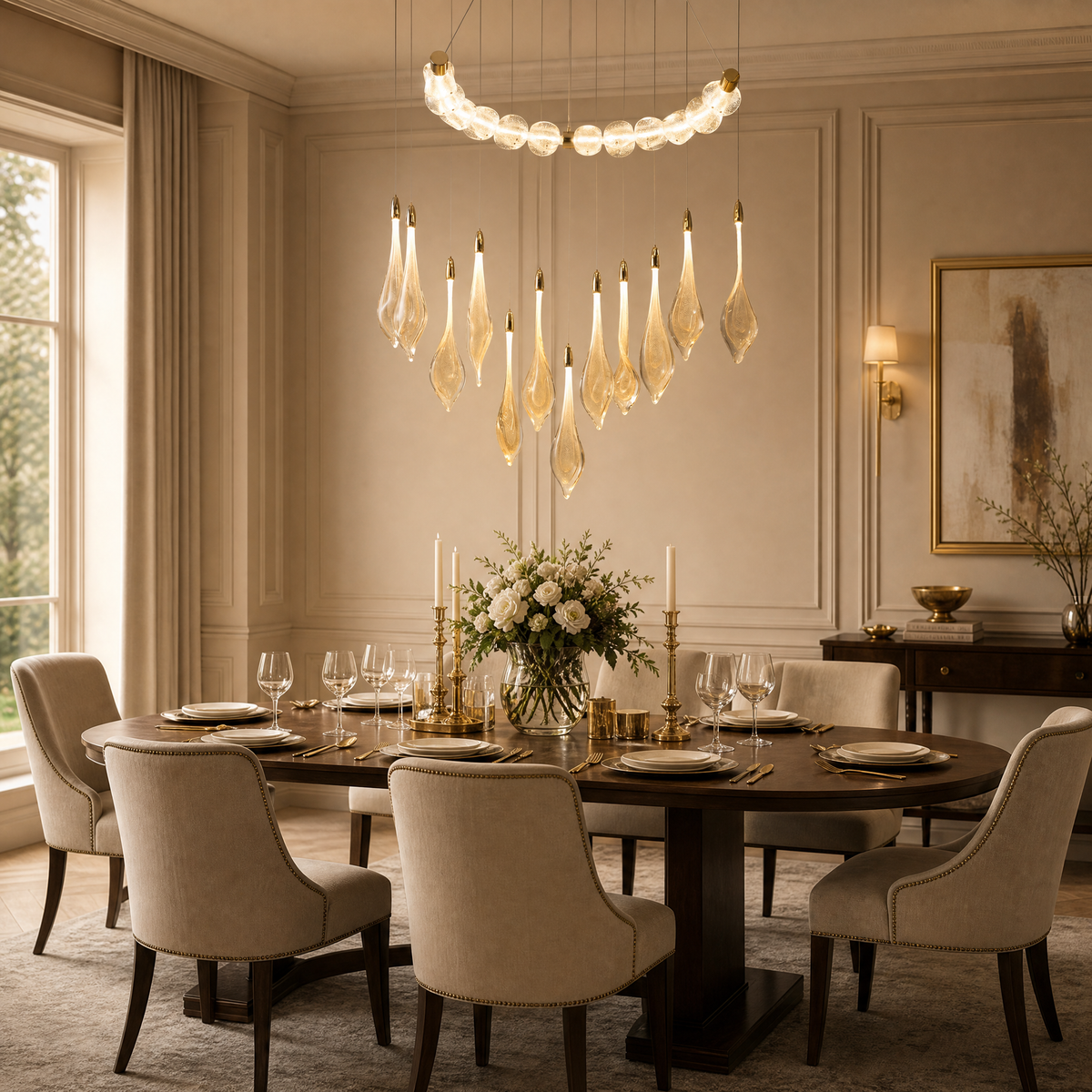 Yiosi Sunset Linear Cluster Glass Chandelier