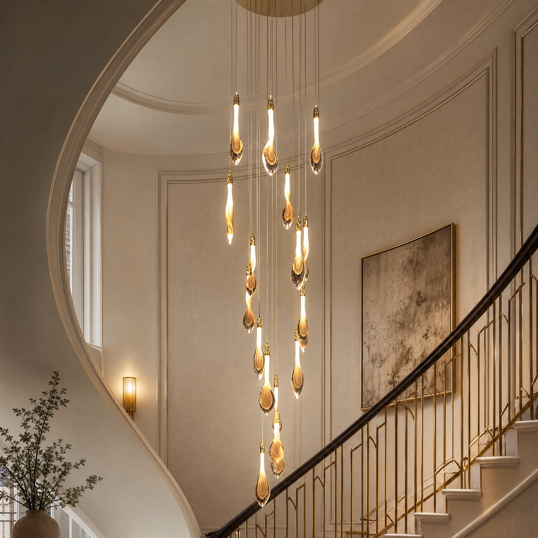Yiosi Sunset Linear Cluster Glass Chandelier