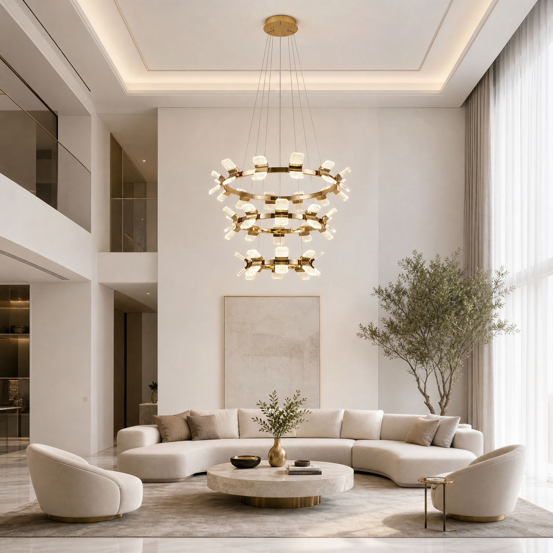 Yiosi Weaving Light 3-Tier Nested Crystal Chandelier