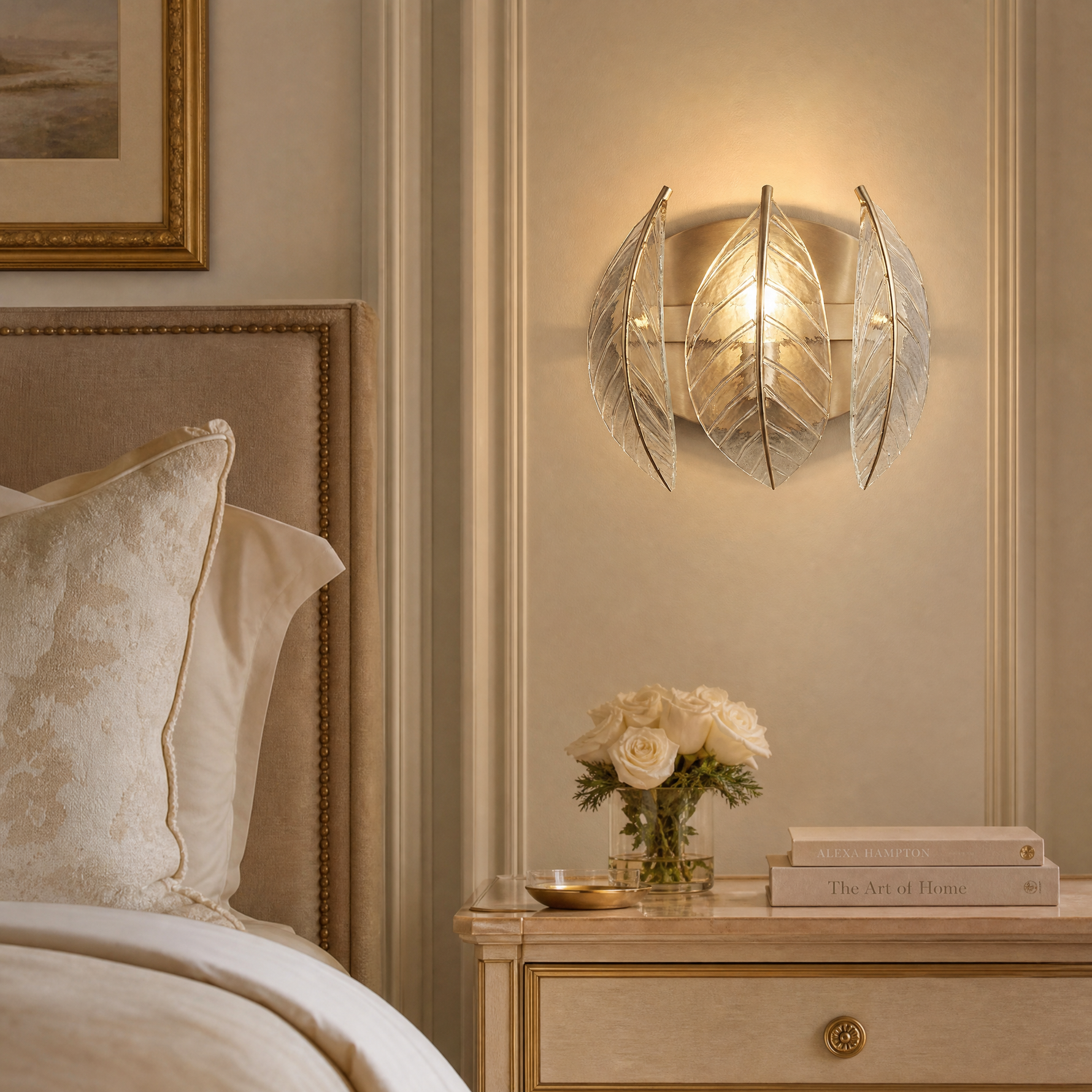 Yiosi White Birch Triple Glass Wall Sconce
