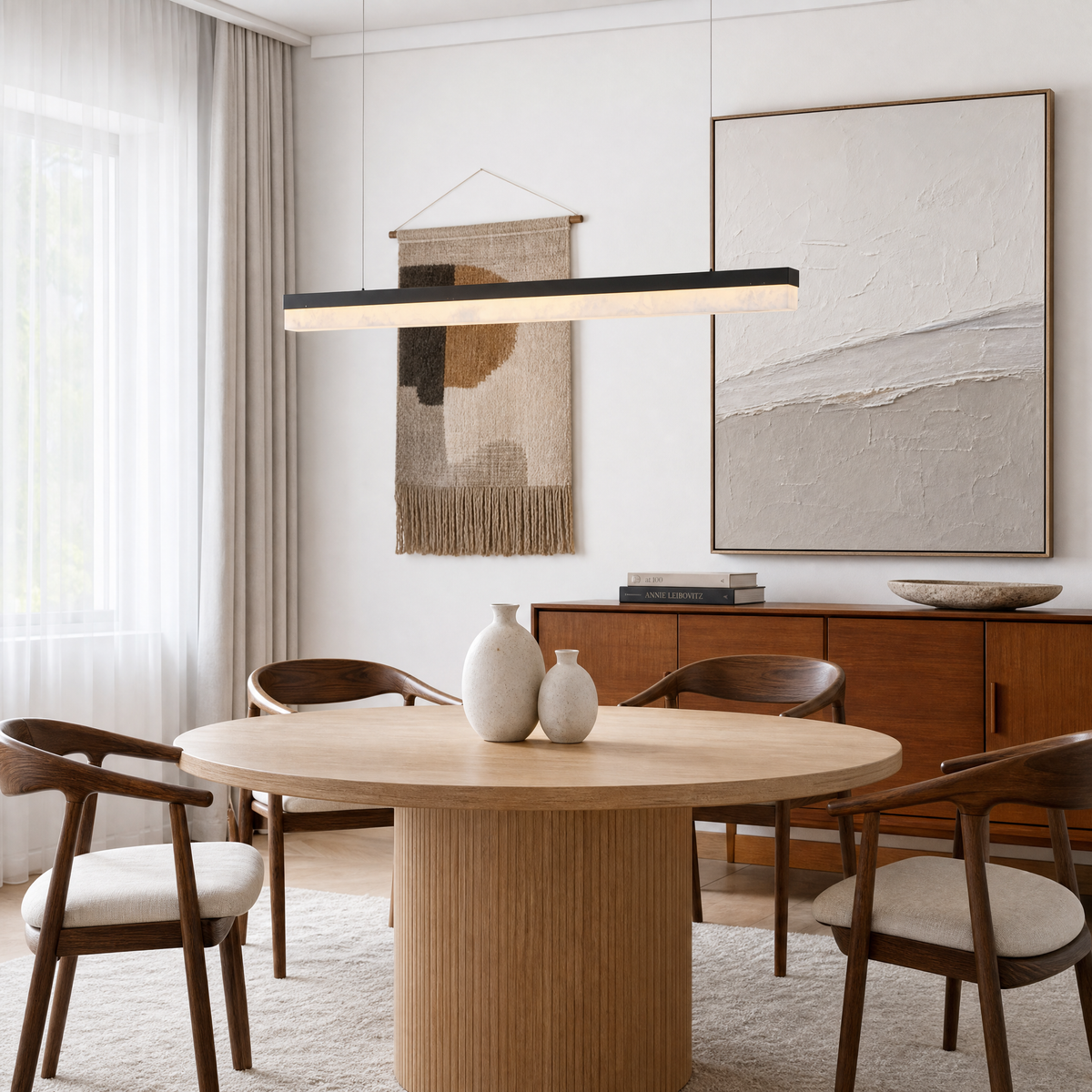 Yizi Marble Pendant Light 1800 - Matte Black