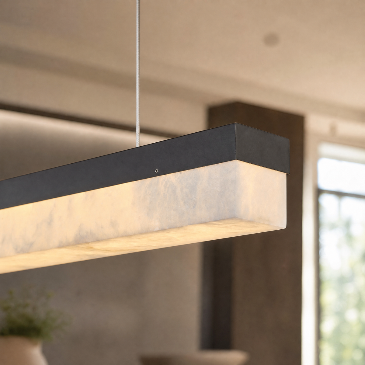 Yizi Marble Pendant Light 1800 - Matte Black