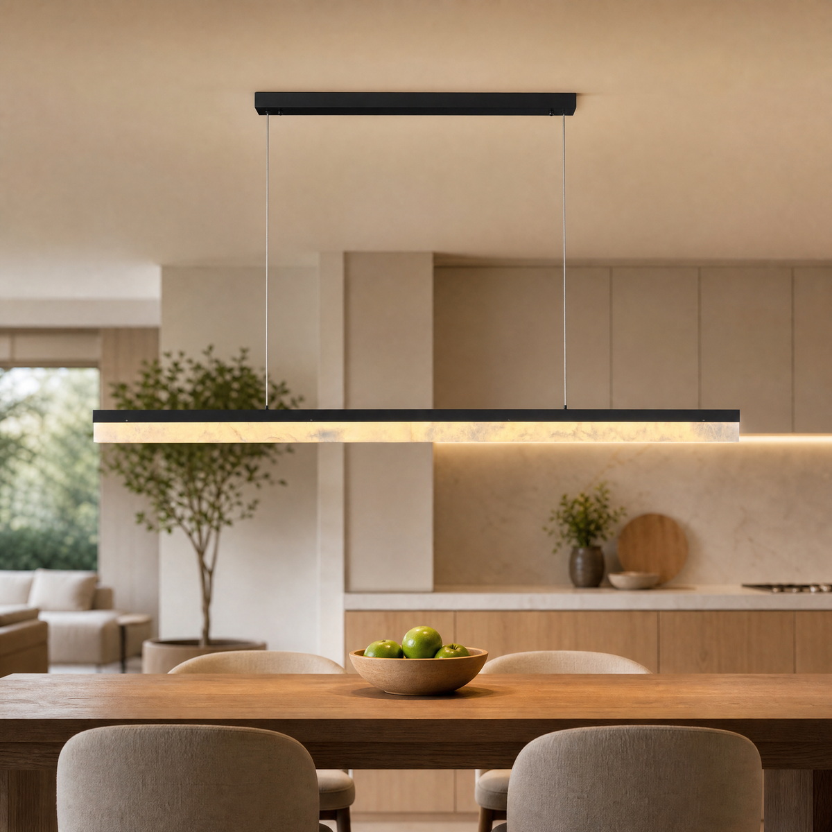 Yizi Marble Pendant Light 1800 - Matte Black