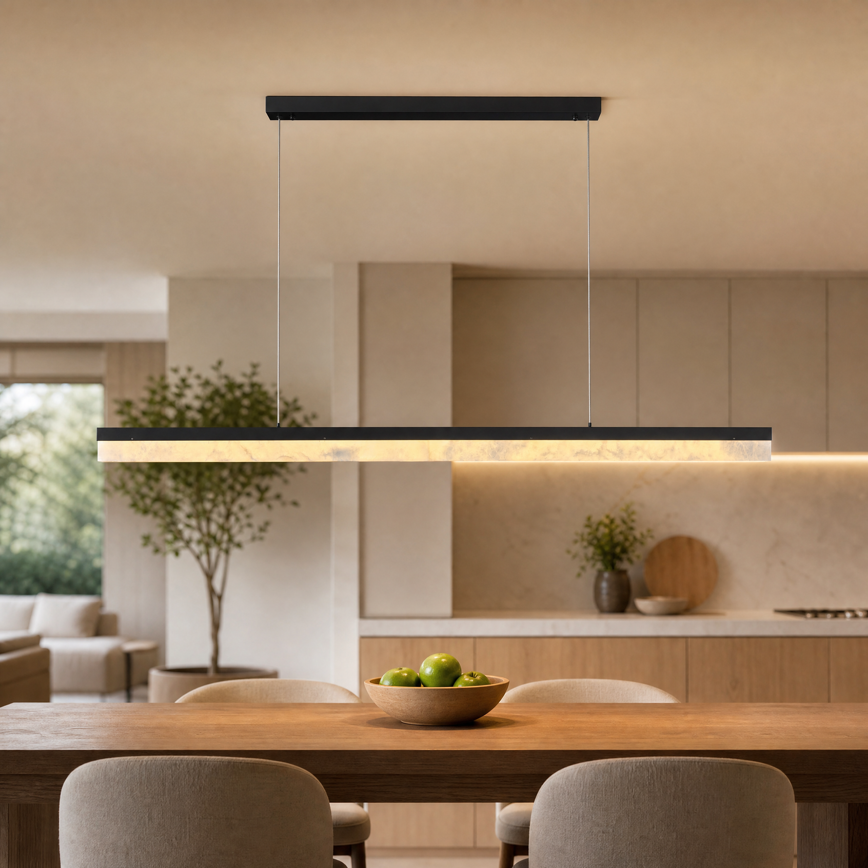Yizi Marble Pendant Light 1800 - Matte Black