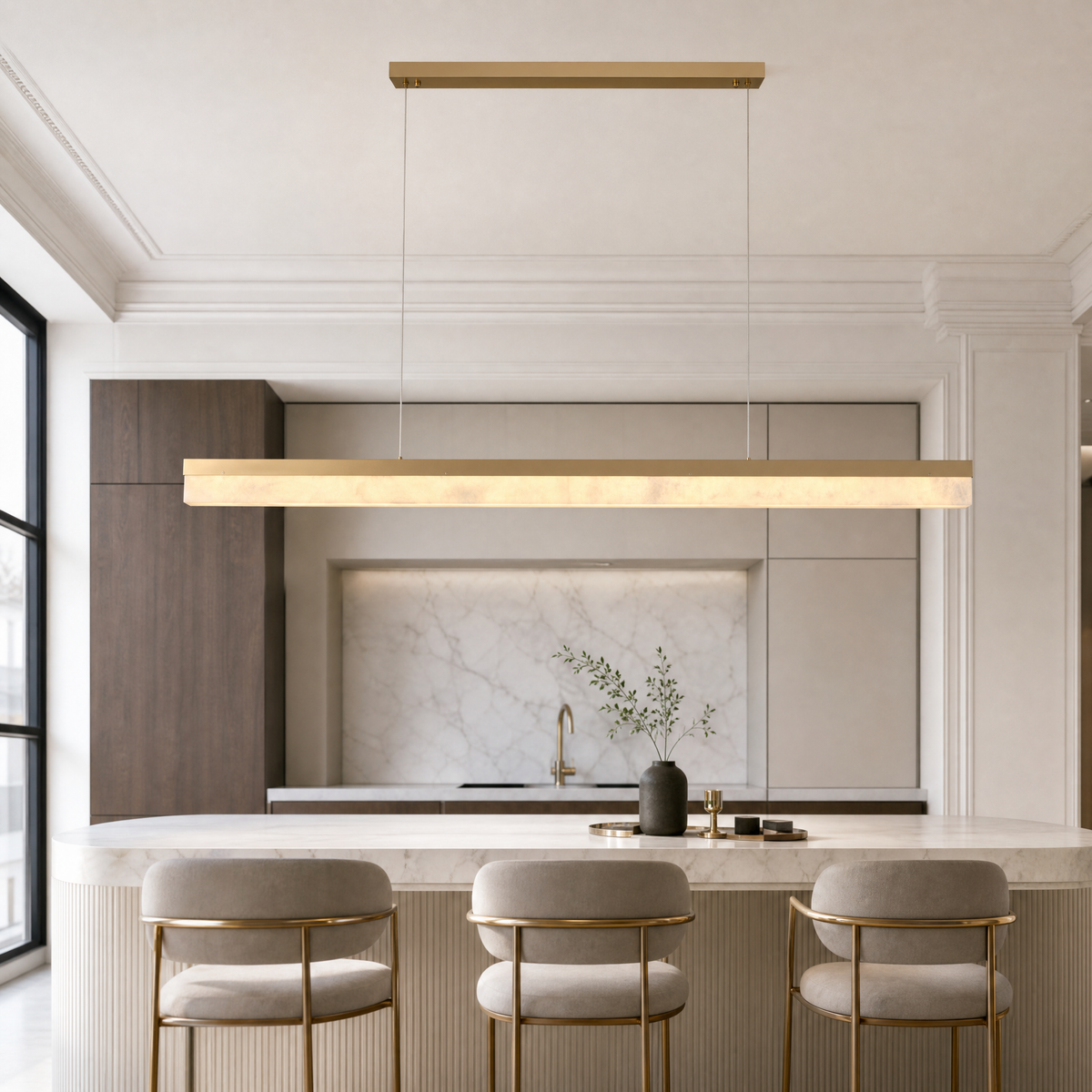 Yizi Marble Pendant Light 1800 - Matte Black