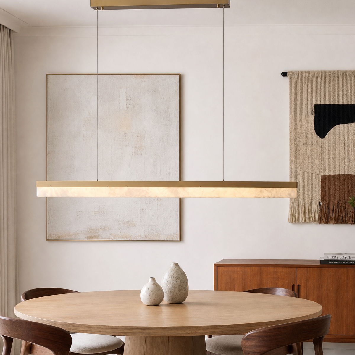 Yizi Marble Pendant Light for Dining Room 1800 - Copper Color