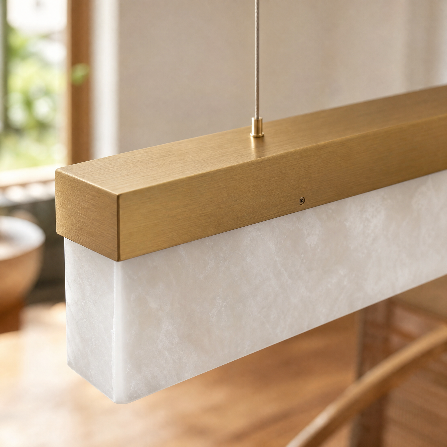 Yizi Marble Pendant Light for Dining Room 1800 - Copper Color