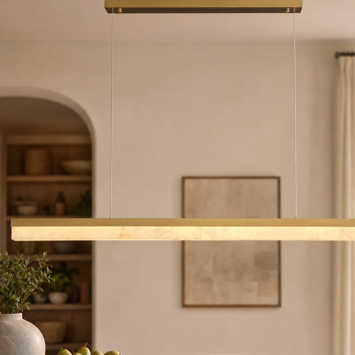 Yizi Marble Pendant Light for Dining Room 1800 - Copper Color