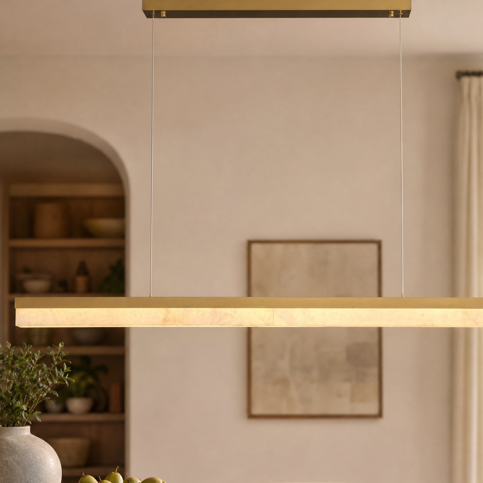 Yizi Marble Pendant Light for Dining Room 1800 - Copper Color