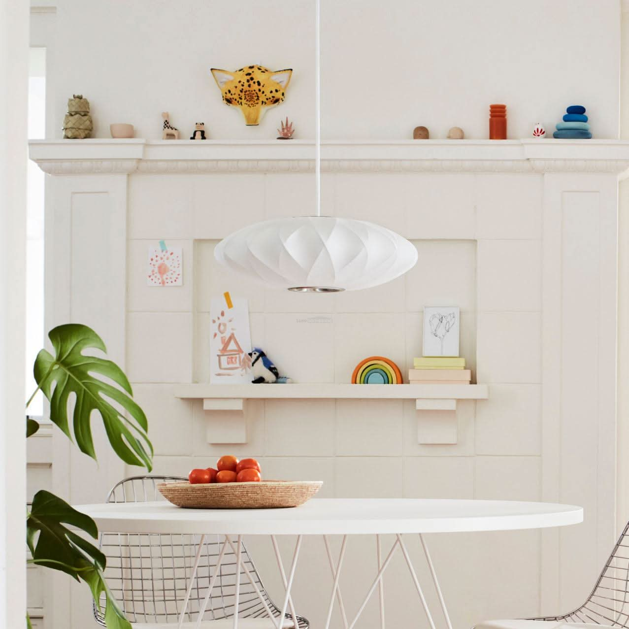 Bubble Pendant Light with Artificial Silk Lampshade - Yiosilamp