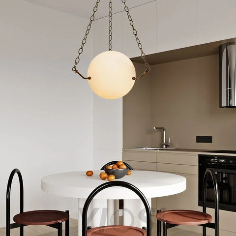 Aaron Alabaster Sphere Pendant Kitchen Island Suspension Lamp For Living Room Kitchen Bathrooms