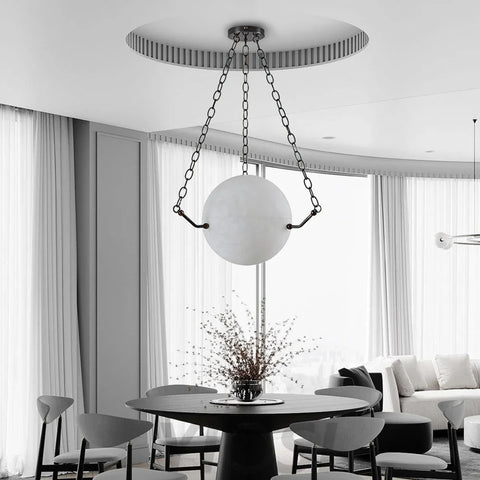 Aaron Alabaster Sphere Pendant Kitchen Island Suspension Lamp For Living Room Kitchen Bathrooms