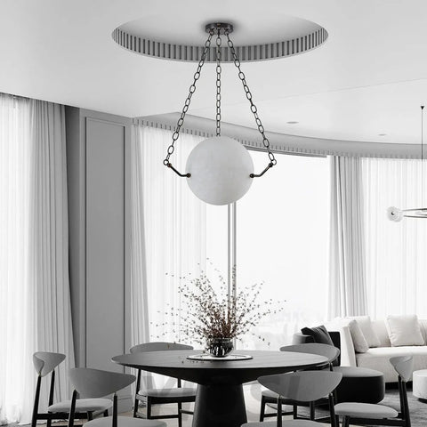 Aaron Alabaster Sphere Pendant Kitchen Island Suspension Lamp For Living Room Kitchen Bathrooms