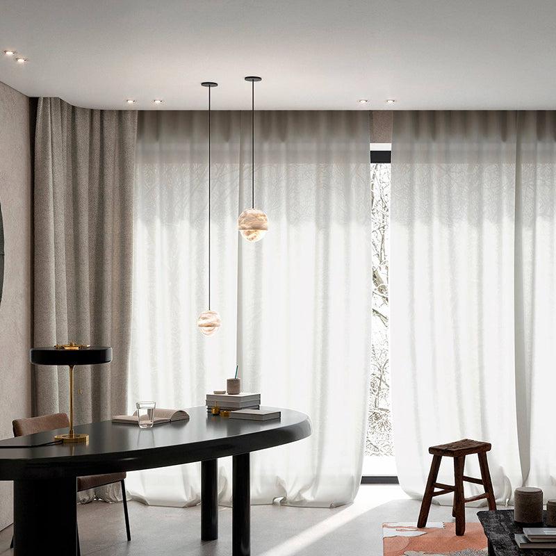 Modern Alabaster Yoko Pendant Light, Upscale Alabaster Pendant Lamp For Living Room