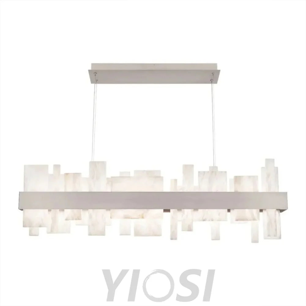 Acropolis 46in LED Linear Alabaster Chandelier