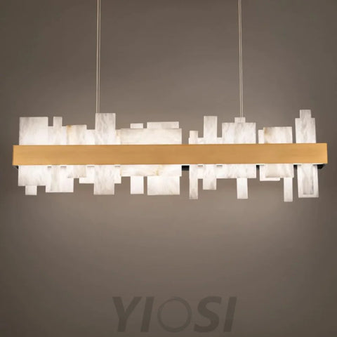 Acropolis 46in LED Linear Alabaster Chandelier