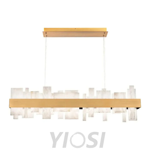 Acropolis 46in LED Linear Alabaster Chandelier