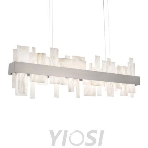 Acropolis 46in LED Linear Alabaster Chandelier