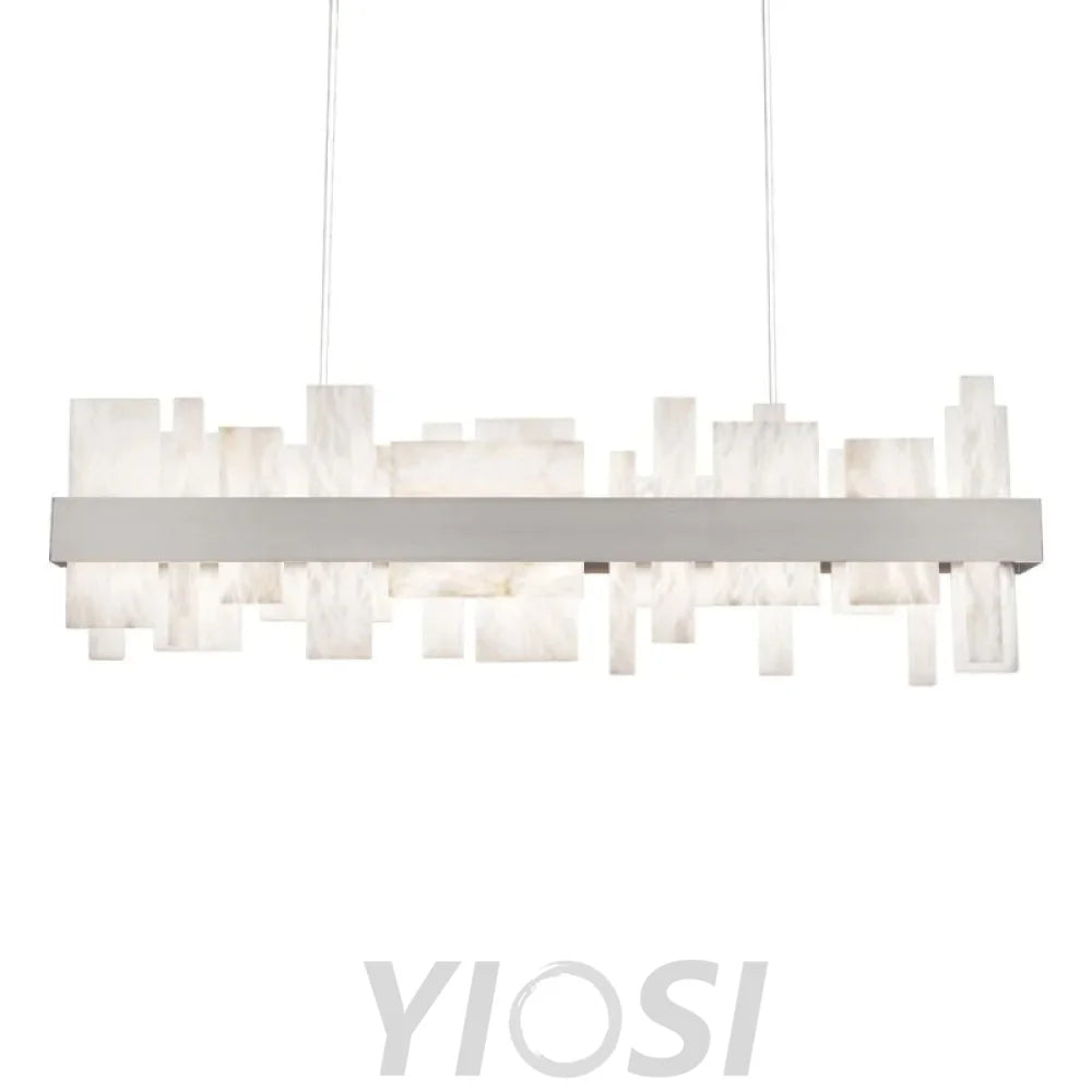 Acropolis 46in LED Linear Alabaster Chandelier