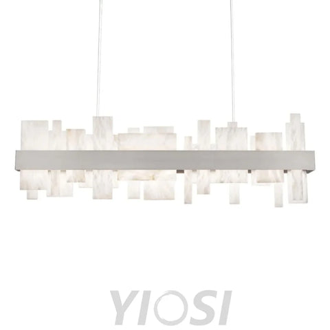 Acropolis 46in LED Linear Alabaster Chandelier