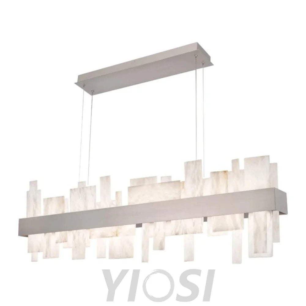 Acropolis 46in LED Linear Alabaster Chandelier