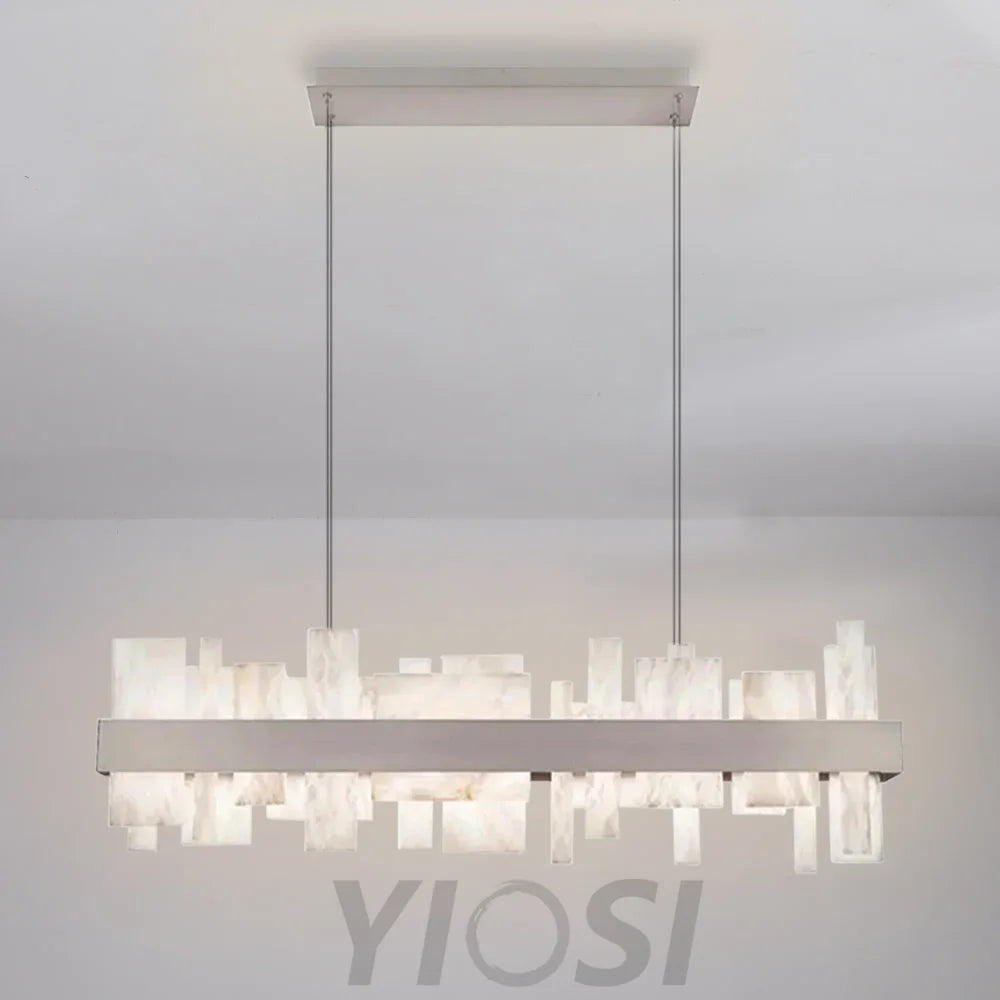 Acropolis 46in LED Linear Alabaster Chandelier